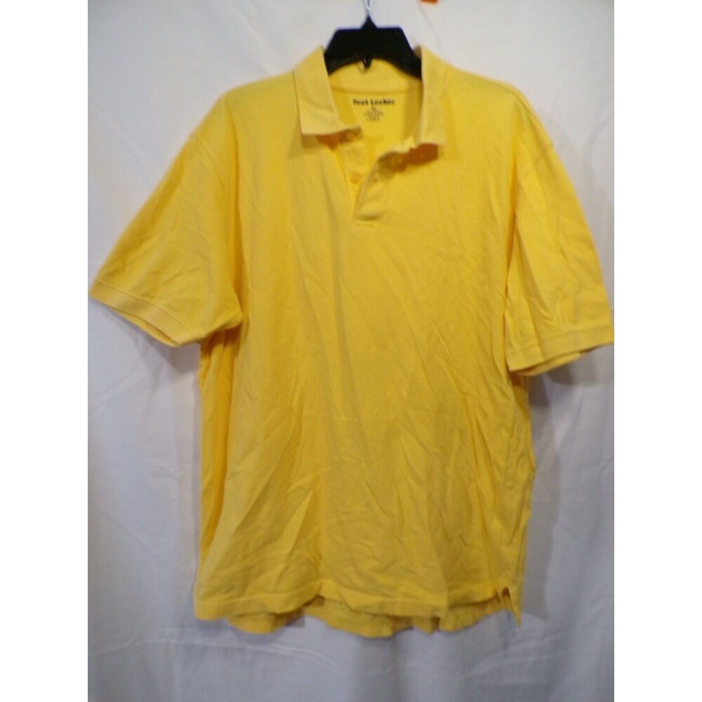 Foot Locker Men’s Polo Shirt XL Yellow Short Sleeve 100% Cotton
